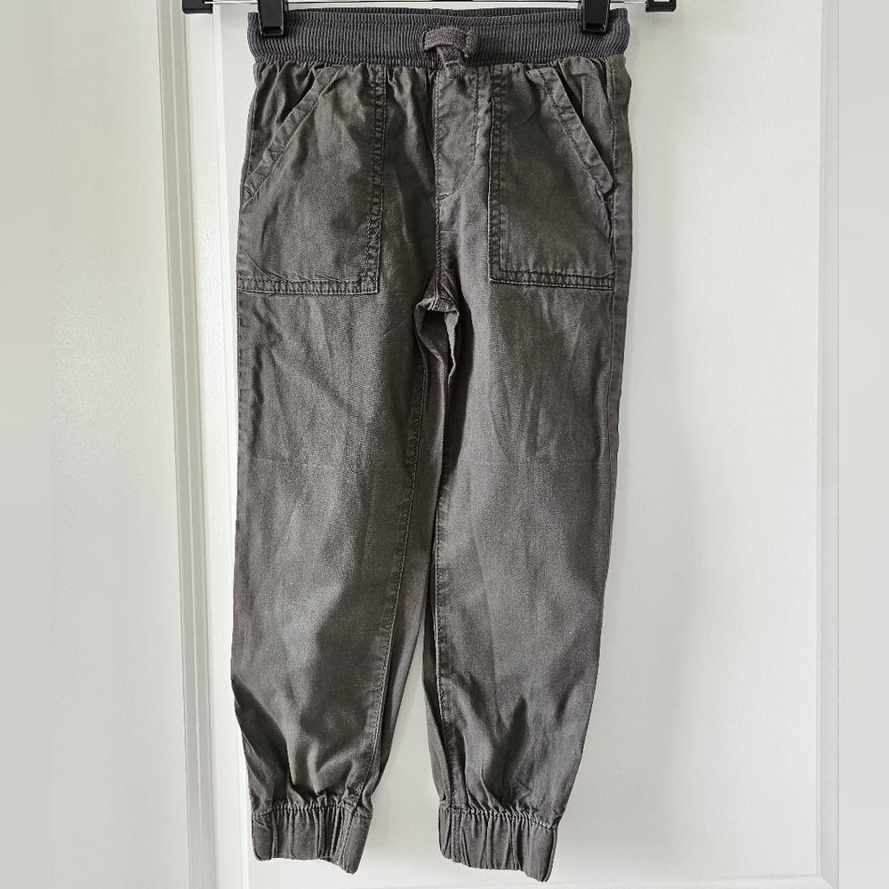 Kid's sz 5 Cargo Jogger Pants Gray Elastic Waist School Fall‎